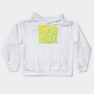 Lime Colored Lettering Pattern Home Decor Print Kids Hoodie